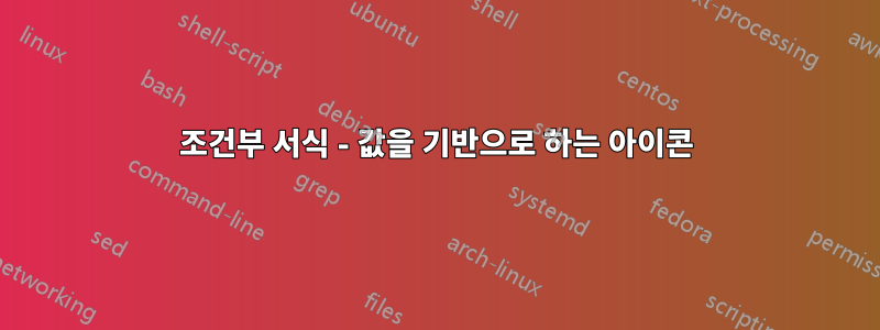 조건부 서식 - 값을 기반으로 하는 아이콘
