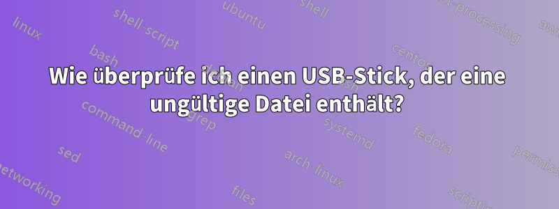 Wie überprüfe ich einen USB-Stick, der eine ungültige Datei enthält?
