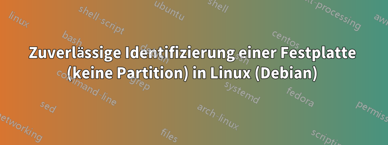 Zuverlässige Identifizierung einer Festplatte (keine Partition) in Linux (Debian)