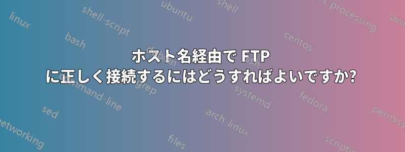 ホスト名経由で FTP に正しく接続するにはどうすればよいですか?