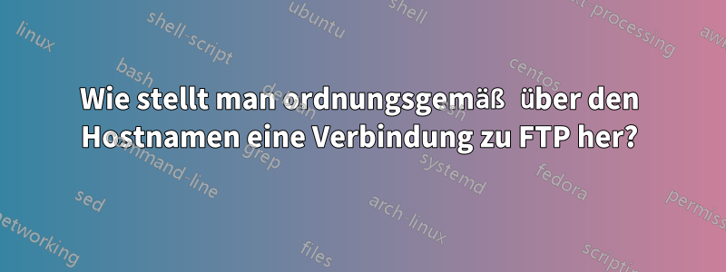 Wie stellt man ordnungsgemäß über den Hostnamen eine Verbindung zu FTP her?