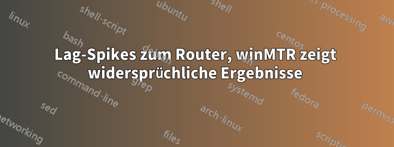 Lag-Spikes zum Router, winMTR zeigt widersprüchliche Ergebnisse