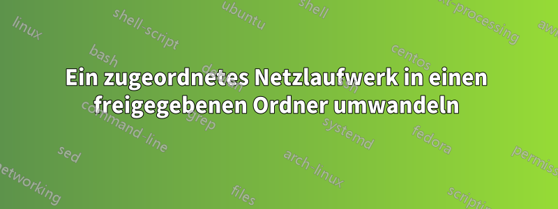 Ein zugeordnetes Netzlaufwerk in einen freigegebenen Ordner umwandeln