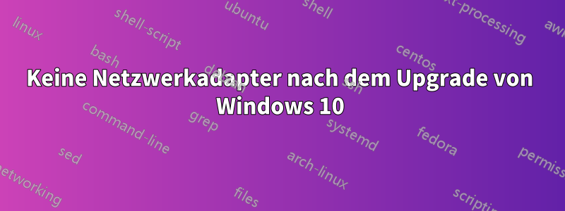 Keine Netzwerkadapter nach dem Upgrade von Windows 10