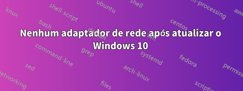 Nenhum adaptador de rede após atualizar o Windows 10