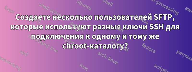 Создаете несколько пользователей SFTP, которые используют разные ключи SSH для подключения к одному и тому же chroot-каталогу?
