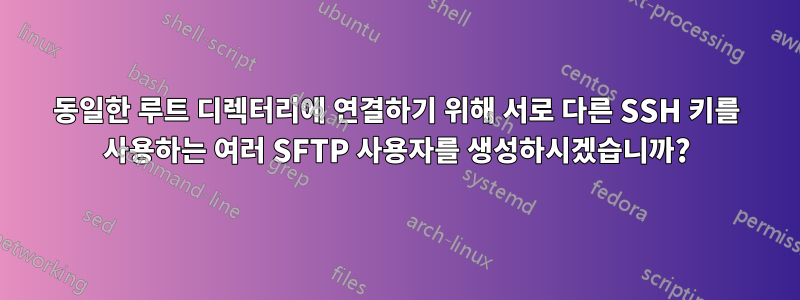 동일한 루트 디렉터리에 연결하기 위해 서로 다른 SSH 키를 사용하는 여러 SFTP 사용자를 생성하시겠습니까?