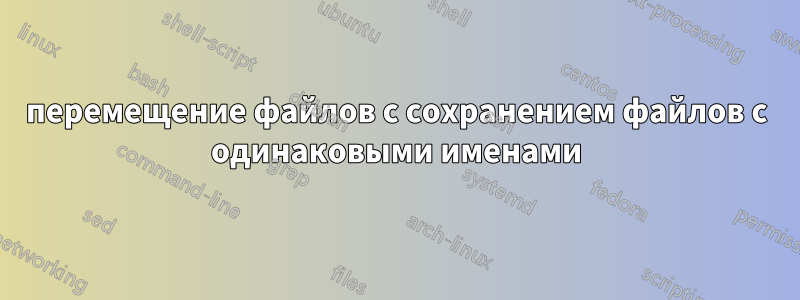 перемещение файлов с сохранением файлов с одинаковыми именами
