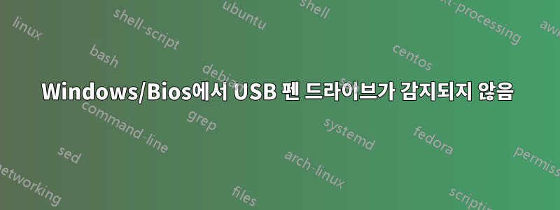 Windows/Bios에서 USB 펜 드라이브가 감지되지 않음