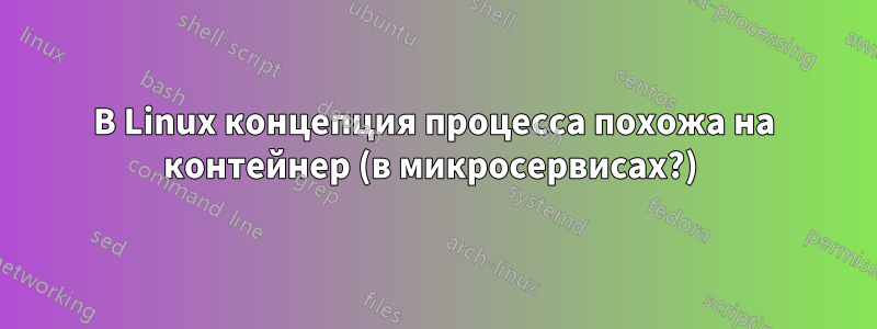 В Linux концепция процесса похожа на контейнер (в микросервисах?) 
