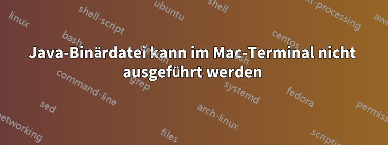 Java-Binärdatei kann im Mac-Terminal nicht ausgeführt werden