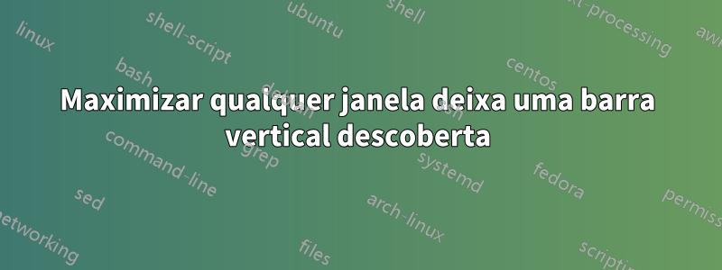 Maximizar qualquer janela deixa uma barra vertical descoberta