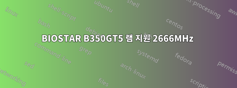 BIOSTAR B350GT5 램 지원 2666MHz