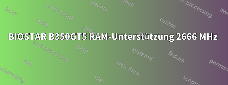 BIOSTAR B350GT5 RAM-Unterstützung 2666 MHz