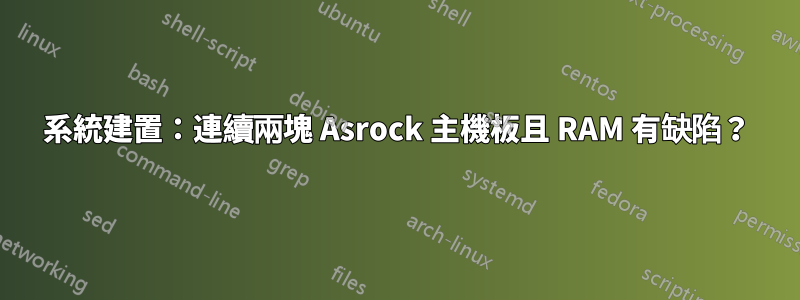 系統建置：連續兩塊 Asrock 主機板且 RAM 有缺陷？