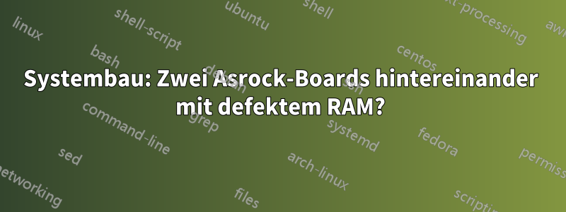 Systembau: Zwei Asrock-Boards hintereinander mit defektem RAM?