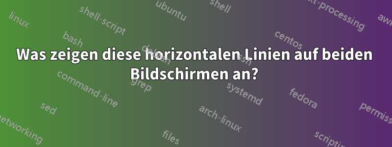 Was zeigen diese horizontalen Linien auf beiden Bildschirmen an?