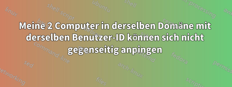 Meine 2 Computer in derselben Domäne mit derselben Benutzer-ID können sich nicht gegenseitig anpingen