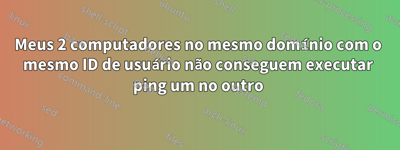 Meus 2 computadores no mesmo domínio com o mesmo ID de usuário não conseguem executar ping um no outro