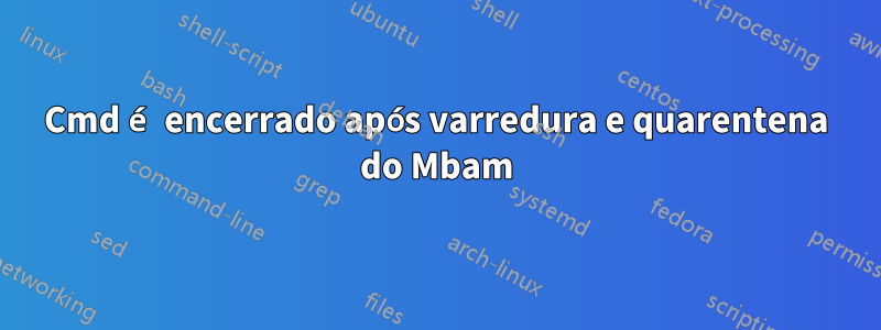 Cmd é encerrado após varredura e quarentena do Mbam