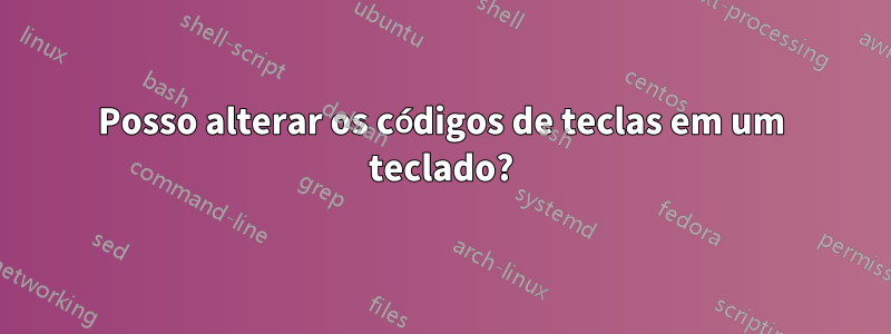 Posso alterar os códigos de teclas em um teclado?