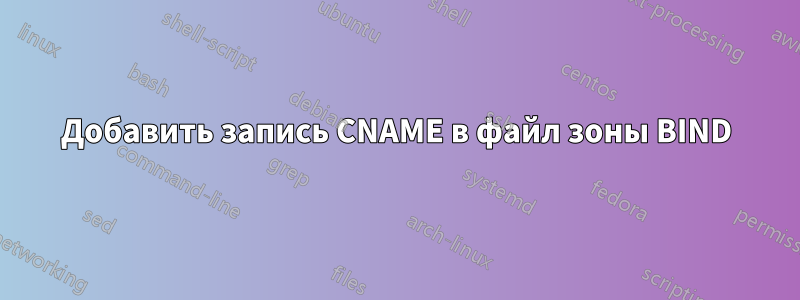 Добавить запись CNAME в файл зоны BIND