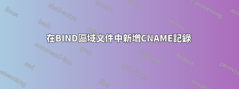 在BIND區域文件中新增CNAME記錄