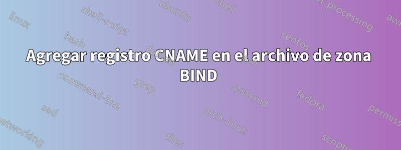 Agregar registro CNAME en el archivo de zona BIND