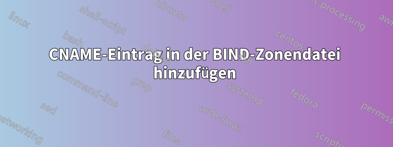 CNAME-Eintrag in der BIND-Zonendatei hinzufügen