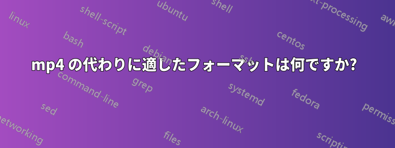 mp4 の代わりに適したフォーマットは何ですか? 