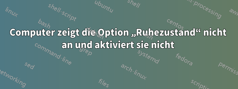 Computer zeigt die Option „Ruhezustand“ nicht an und aktiviert sie nicht