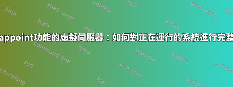 沒有Snappoint功能的虛擬伺服器：如何對正在運行的系統進行完整備份？