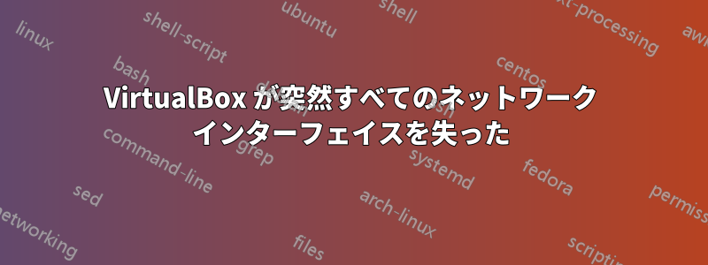 VirtualBox が突然すべてのネットワーク インターフェイスを失った