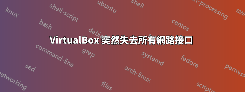 VirtualBox 突然失去所有網路接口