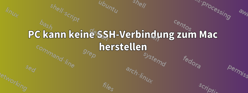 PC kann keine SSH-Verbindung zum Mac herstellen