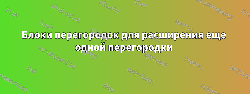 Блоки перегородок для расширения еще одной перегородки