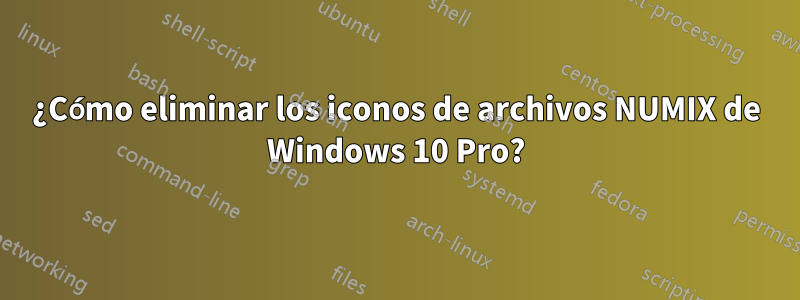 ¿Cómo eliminar los iconos de archivos NUMIX de Windows 10 Pro?