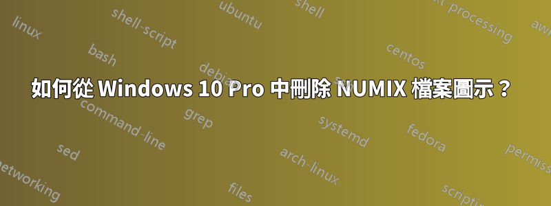 如何從 Windows 10 Pro 中刪除 NUMIX 檔案圖示？