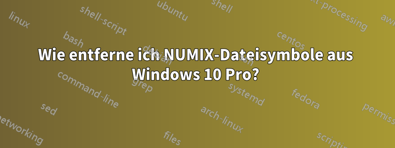 Wie entferne ich NUMIX-Dateisymbole aus Windows 10 Pro?