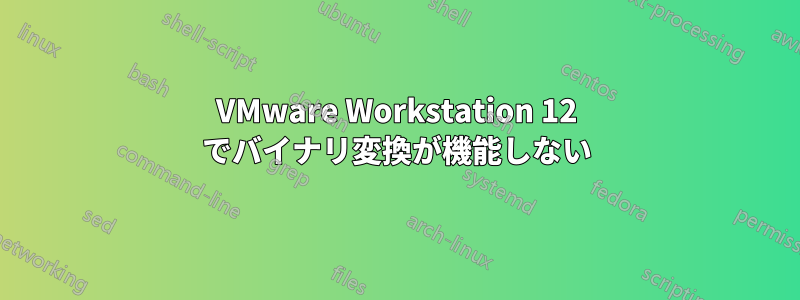 VMware Workstation 12 でバイナリ変換が機能しない