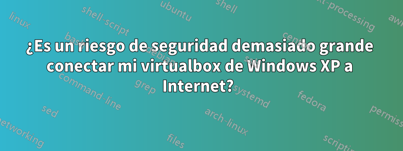 ¿Es un riesgo de seguridad demasiado grande conectar mi virtualbox de Windows XP a Internet? 