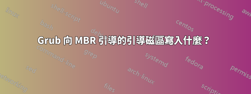 Grub 向 MBR 引導的引導磁區寫入什麼？