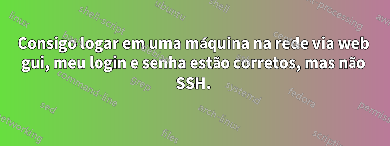 Consigo logar em uma máquina na rede via web gui, meu login e senha estão corretos, mas não SSH.