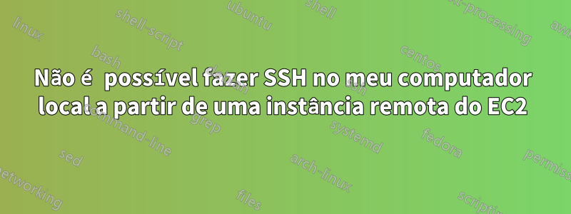 Não é possível fazer SSH no meu computador local a partir de uma instância remota do EC2