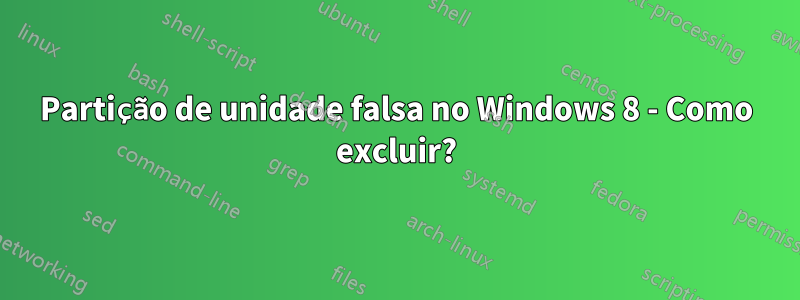 Partição de unidade falsa no Windows 8 - Como excluir?