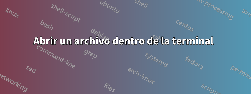 Abrir un archivo dentro de la terminal 