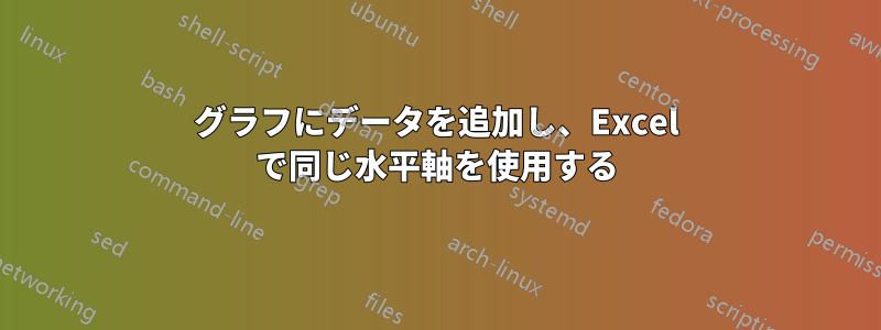 グラフにデータを追加し、Excel で同じ水平軸を使用する