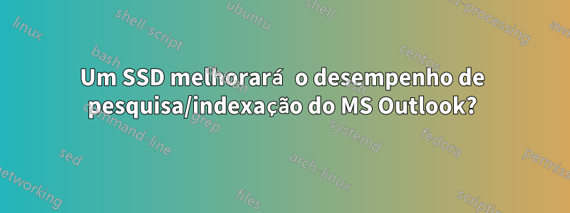 Um SSD melhorará o desempenho de pesquisa/indexação do MS Outlook?