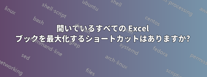 開いているすべての Excel ブックを最大化するショートカットはありますか?