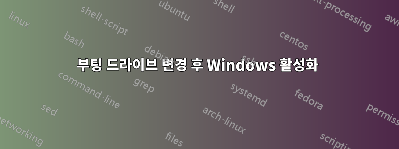 부팅 드라이브 변경 후 Windows 활성화